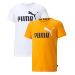 Kit 2 Camisetas Puma Essentials Logo Infantil