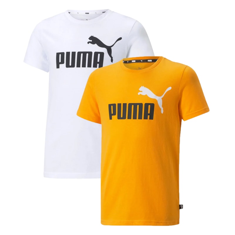 Kit 2 Camisetas Puma Essentials Logo Infantil