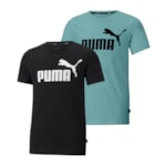 Kit 2 Camisetas Puma Essentials Logo Infantil