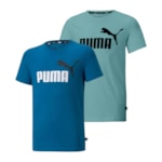 Kit 2 Camisetas Puma Essentials Logo Infantil