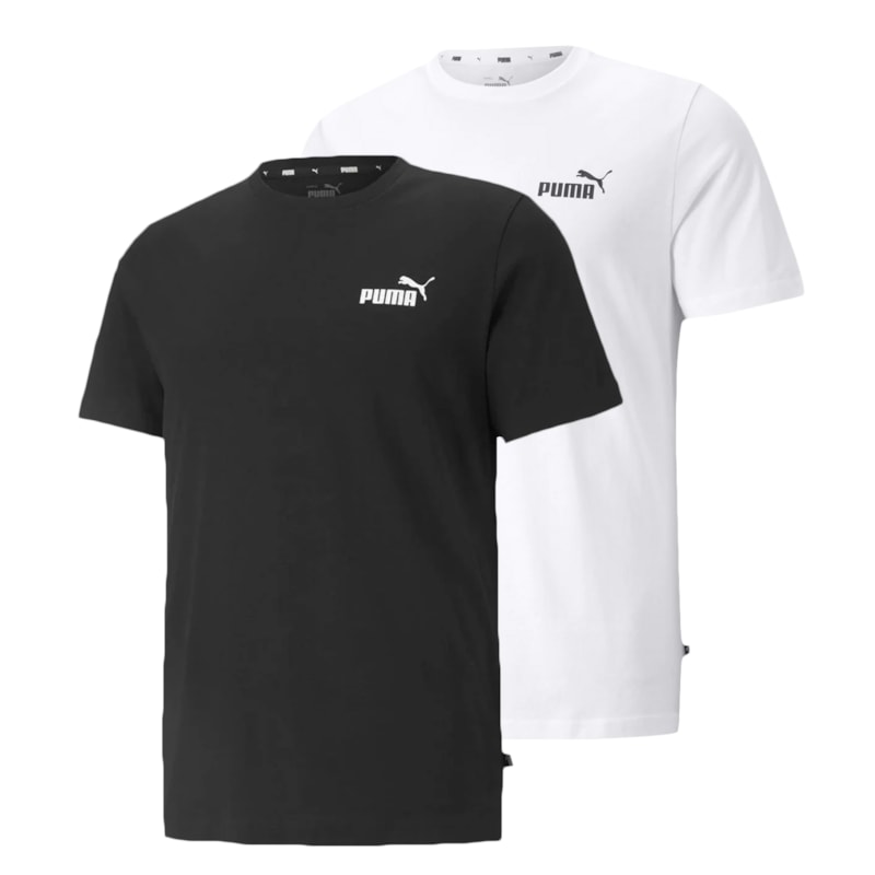 Kit 2 Camisetas Puma Essentials Logo Masculina