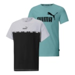 Kit 2 Camisetas Puma Essentials Power Infantil