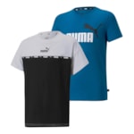 Kit 2 Camisetas Puma Essentials Power Infantil