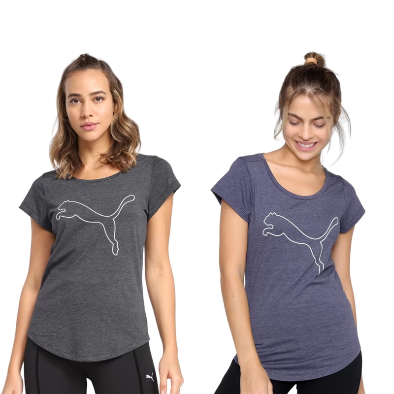 Kit 2 Camisetas Puma Performance Heather Feminina