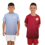 Kit 2 Conjuntos Manchester City e Roma Camisa + Calção Infantil