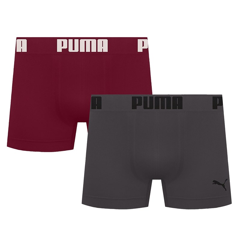 Kit 2 Cuecas Boxer Puma Sem Costura Masculino