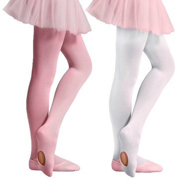 Kit 2 Meias-Calças Selene Ballet Fio 40 Infantil - Branco e Rosa