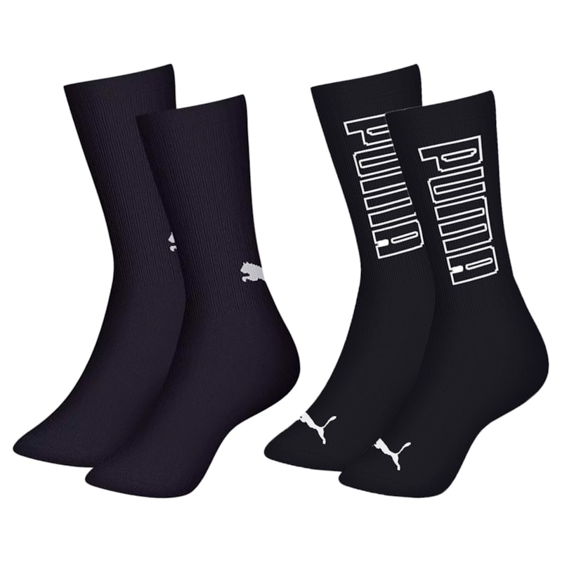 Kit 2 Pares De Meias Puma Esportiva Cano Longo Masculina