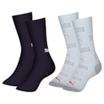 Kit 2 Pares De Meias Puma Esportiva Cano Longo Masculina