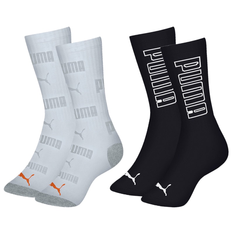 Kit 2 Pares De Meias Puma Esportiva Cano Longo Masculina