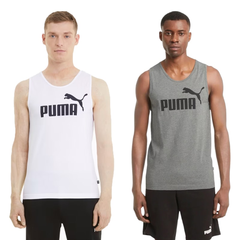 Kit 2 Regatas Puma Essentials Tank Masculina