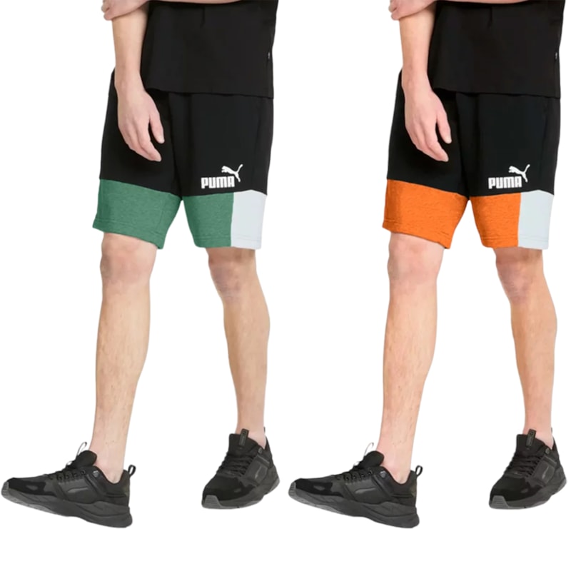 Kit 2 Shorts Puma Essentials Block 10 Masculino