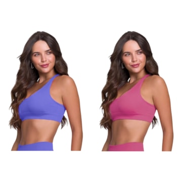 Kit 2 Tops Canelado Selene Sem Costura Feminino