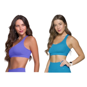 Kit 2 Tops Canelado Selene Sem Costura Feminino