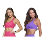 Kit 2 Tops Canelado Selene Sem Costura Feminino