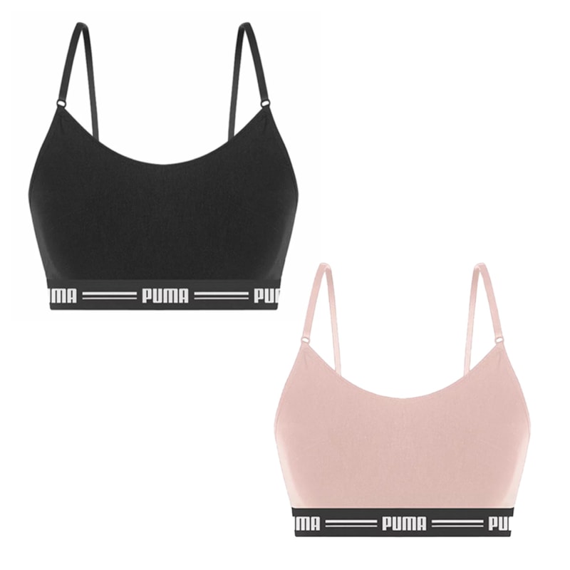 Kit 2 Tops Puma Modal Stretch Feminino Kit 2 Tops Puma Modal Stretch Feminino