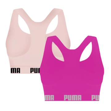 Kit 2 Tops Puma Nadador Sem Costura Feminino