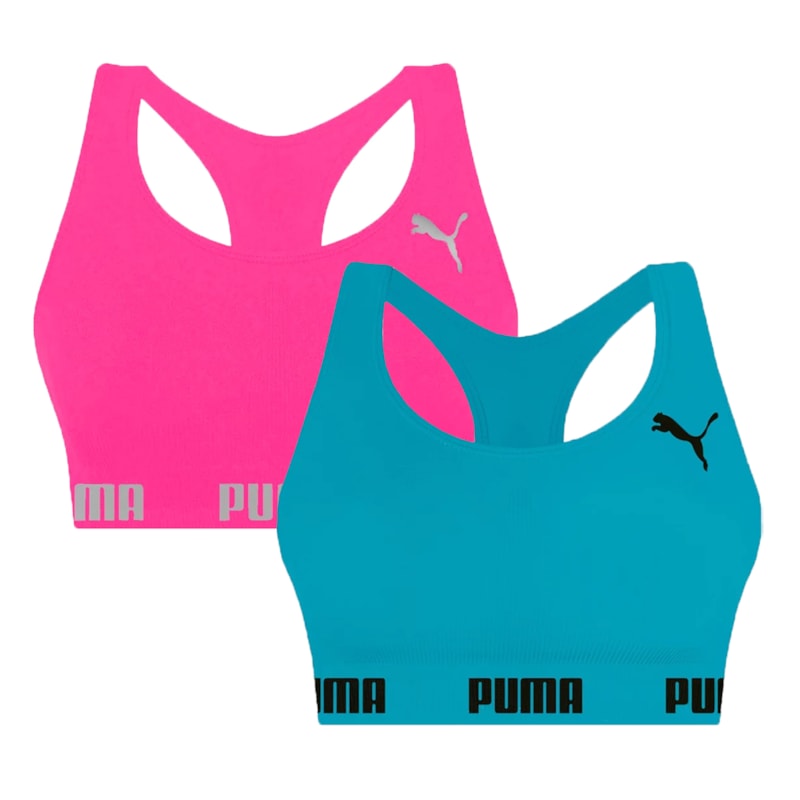 Kit 2 Tops Puma Nadador Sem Costura Feminino