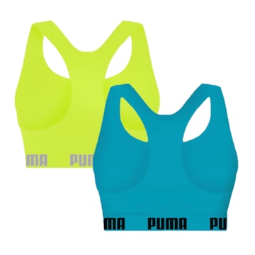 Kit 2 Tops Puma Nadador Sem Costura Feminino