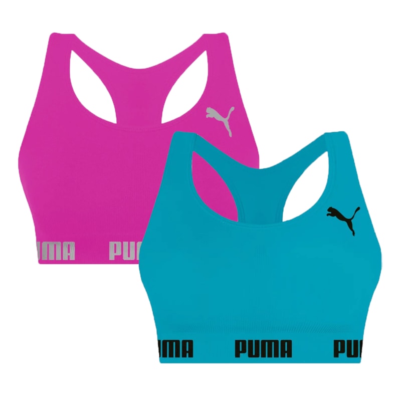 Kit 2 Tops Puma Nadador Sem Costura Feminino