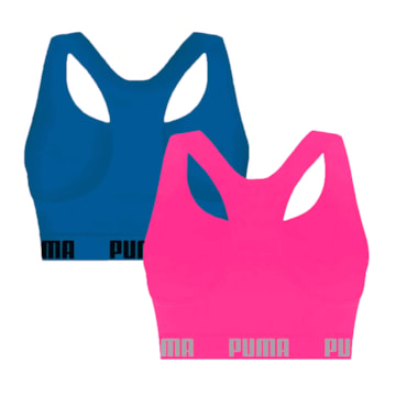 Kit 2 Tops Puma Nadador Sem Costura Feminino