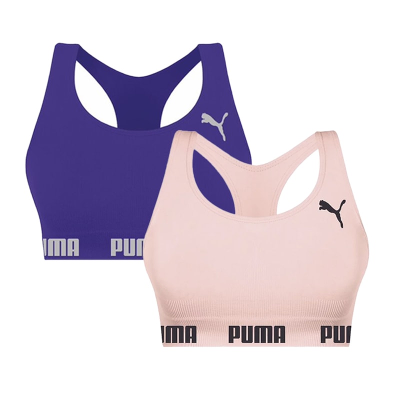Kit 2 Tops Puma Nadador Sem Costura Feminino Kit 2 Tops Puma Nadador Sem Costura Feminino