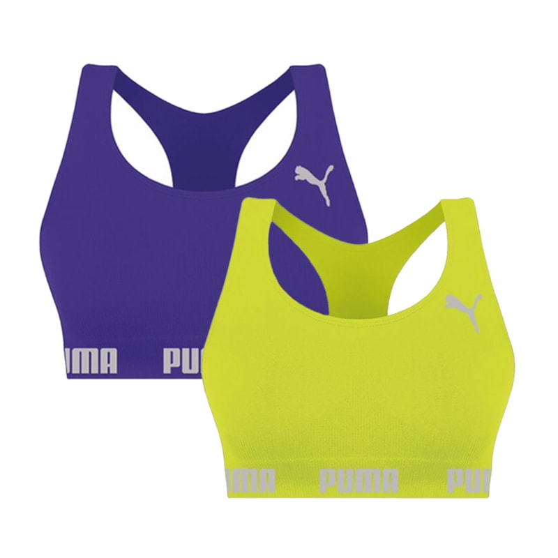 Kit 2 Tops Puma Nadador Sem Costura Feminino Kit 2 Tops Puma Nadador Sem Costura Feminino