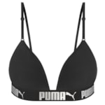 Kit 2 Tops Puma Soutien Triangulo Com Bojo Feminino - Branco/Preto