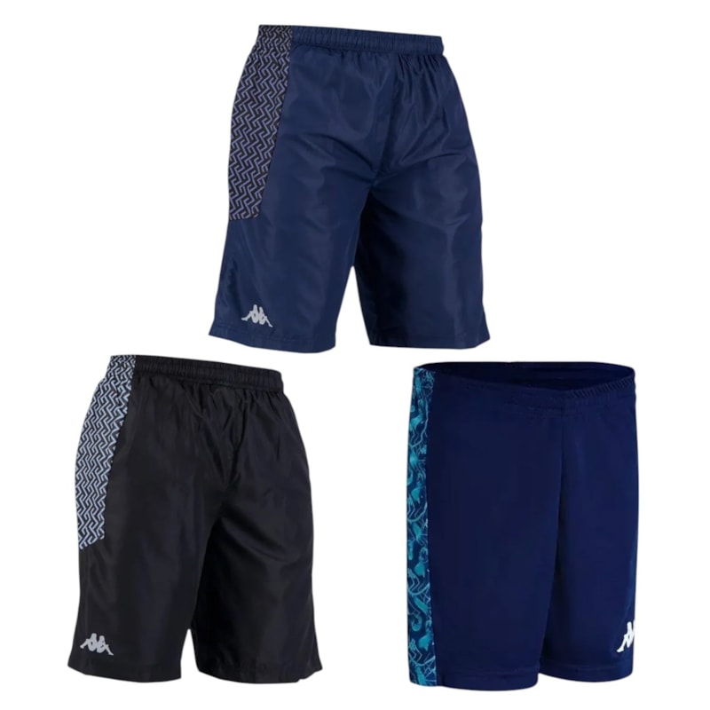 Kit 3 Bermudas Kappa Treino Masculina