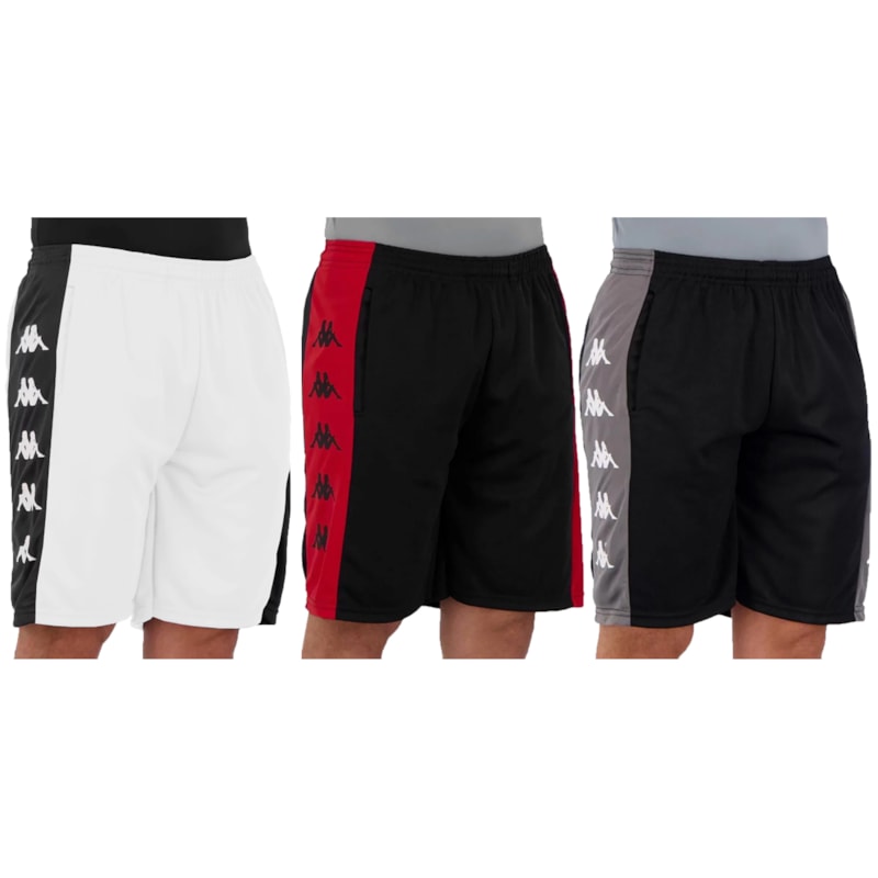 Kit 3 Bermudas Kappa Ximenes Masculina