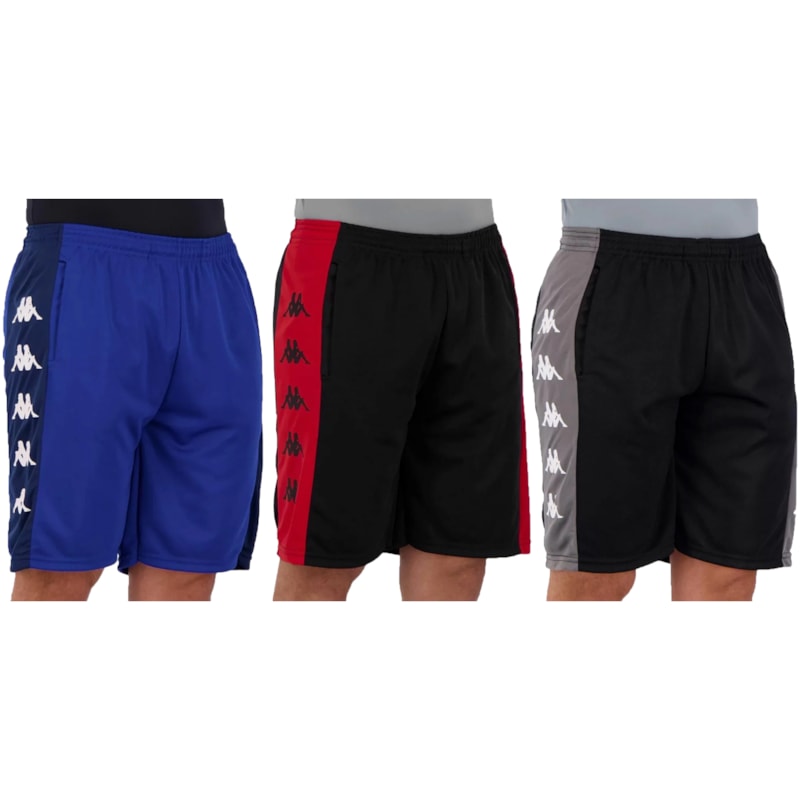 Kit 3 Bermudas Kappa Ximenes Masculina