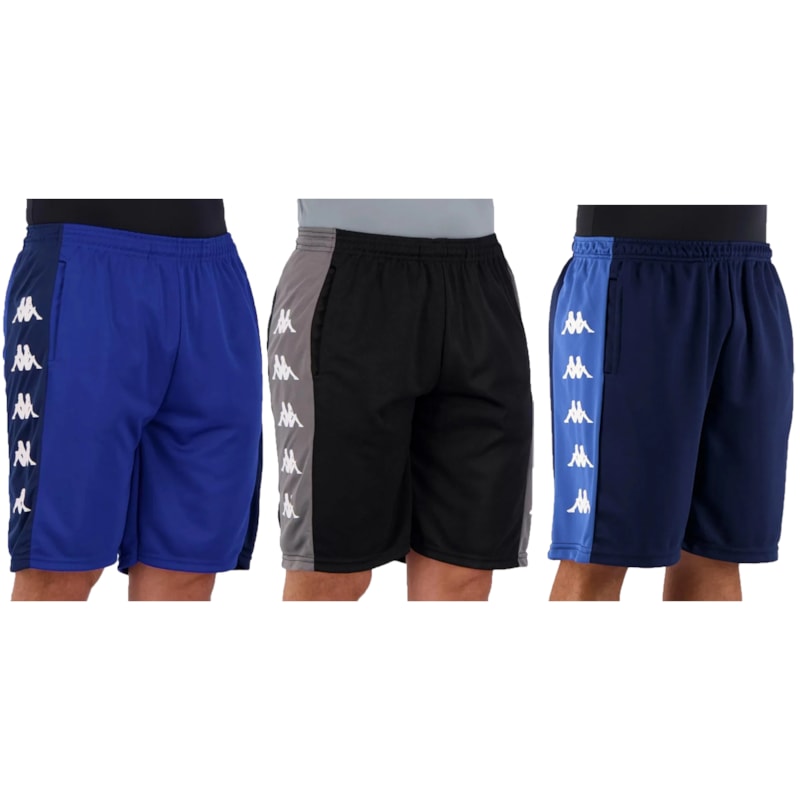 Kit 3 Bermudas Kappa Ximenes Masculina