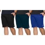 Kit 3 Bermudas Selene Dry Sport Plus Size Masculina