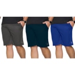 Kit 3 Bermudas Selene Dry Sport Plus Size Masculina