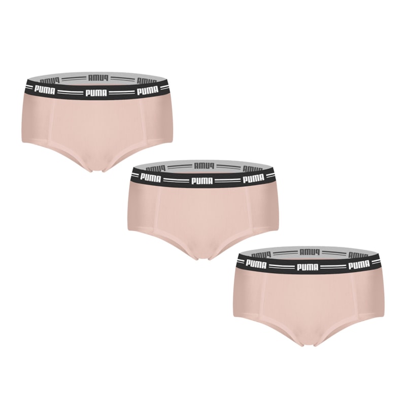 Kit 3 Calcinhas Puma Mini Boxer Feminino Kit 3 Calcinhas Puma Mini Boxer Feminino