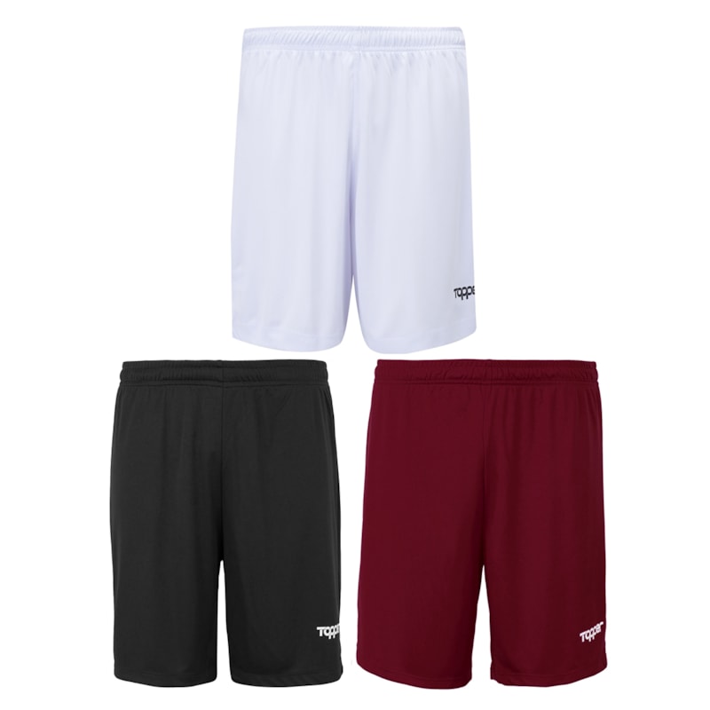 Kit 3 Calções Topper Fut Classic Masculino