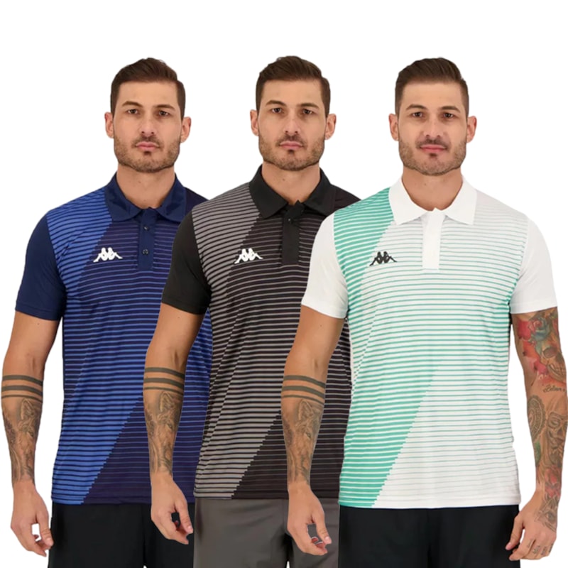 Kit 3 Camisas Polo Kappa Jamie Masculino