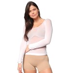 Kit 3 Camisas Selene Segunda Pele Modal ML Feminina - Preto/Branco/Nude