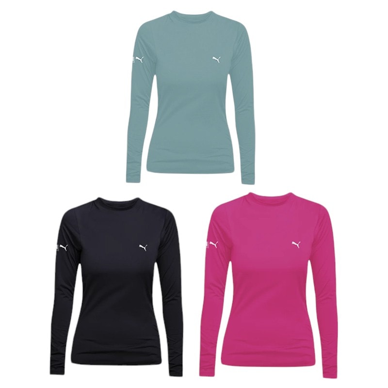 Kit 3 Camisas Térmicas Puma UV50+Manga Longa Feminina