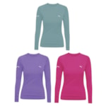 Kit 3 Camisas Térmicas Puma UV50+Manga Longa Feminina