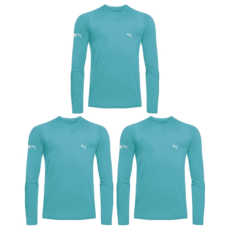 Kit 3 Camisas Térmicas Puma UV50+ Manga Longa Infantil Kit 3 Camisas Térmicas Puma UV50+ Manga Longa Infantil
