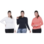 Kit 3 Camisas Térmicas Selene Proteção UV Plus Size Feminina