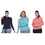 Kit 3 Camisas Térmicas Selene Proteção UV Plus Size Feminina