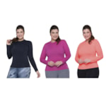 Kit 3 Camisas Térmicas Selene Proteção UV Plus Size Feminina