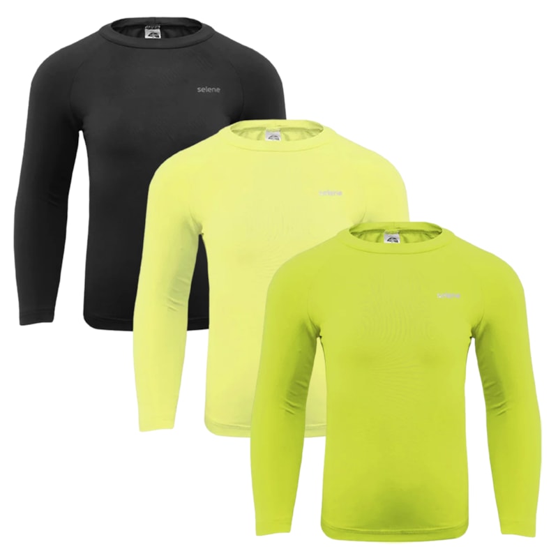 Kit 3 Camisas Térmicas Selene Proteção UV50+ Juvenil