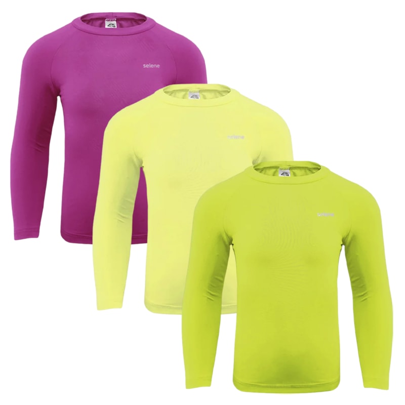 Kit 3 Camisas Térmicas Selene Proteção UV50+ Juvenil