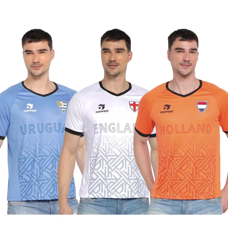 Kit 3 Camisas Topper Seleções Masculino