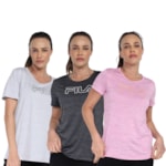 Kit 3 Camisetas Fila Basic Train Feminina