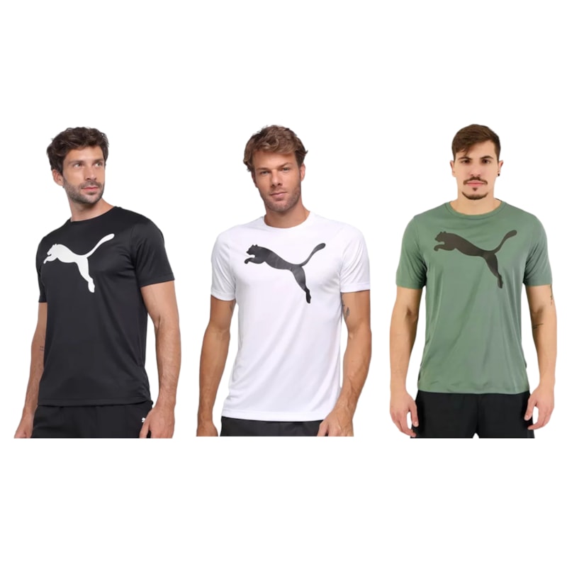 Kit 3 Camisetas Puma Active Big Logo Masculina