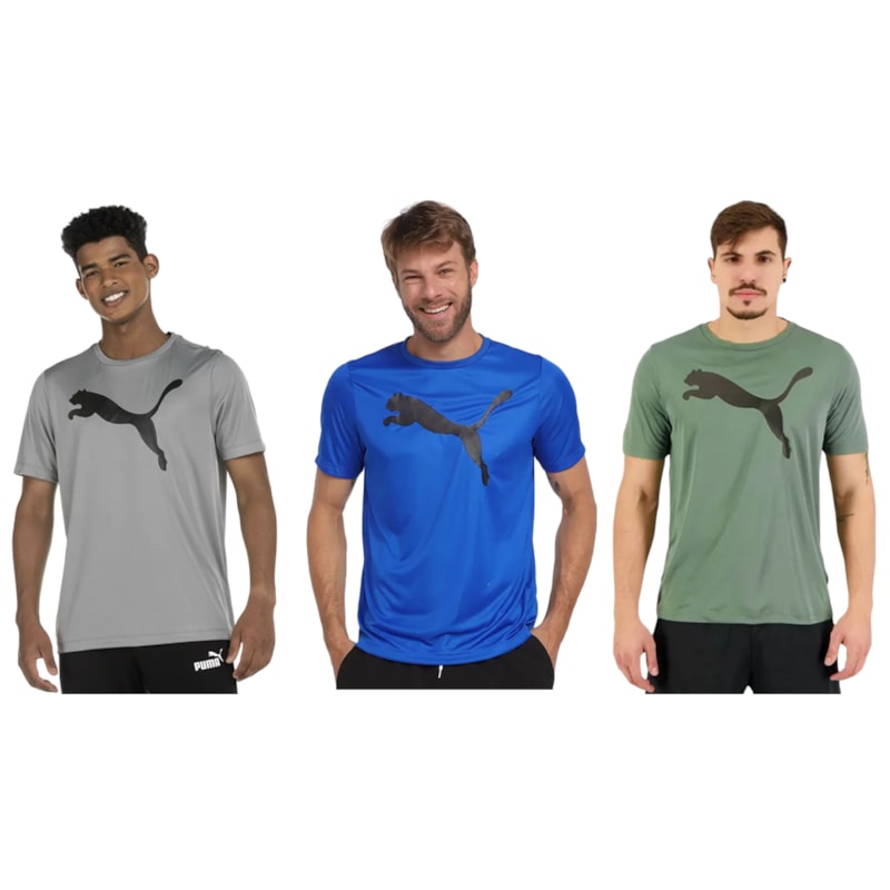 Kit 3 Camisetas Puma Active Big Logo Masculina